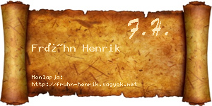 Frühn Henrik névjegykártya